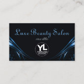 Logo Template Chic Luxe Blüh Ice Blue Visitenkarte (Vorderseite)