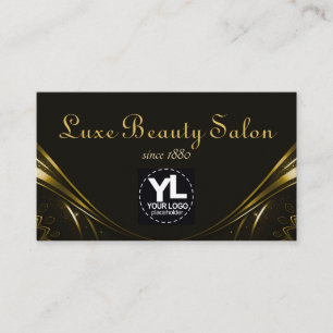 Logo Template Chic Luxus Geblüht Gelb Gold Visitenkarte