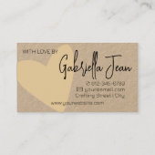 Logo Template Handmade Crafts Einfache saubere Kra Visitenkarte (Rückseite)