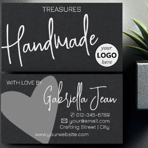Logo Template Handmade Crafts Einfache saubere Kra Visitenkarte
