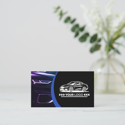 Logo Template Lila Car Service Auto Detailinformat Visitenkarte (Stehend Vorderseite)