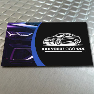 Logo Template Lila Car Service Auto Detailinformat Visitenkarte