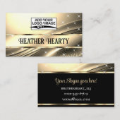 Logo Template Luxury Chic Deluxe Liquid Light Gold Visitenkarte (Vorne/Hinten)