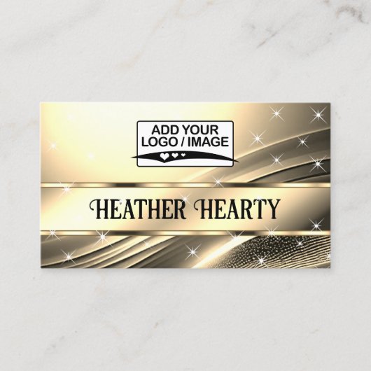 Logo Template Luxury Chic Deluxe Liquid Light Gold Visitenkarte (Vorderseite)