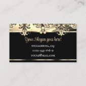 Logo Template Luxus Chic Deluxe Black Gold Golden Visitenkarte (Rückseite)
