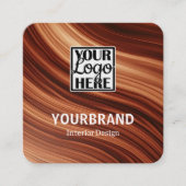 Logo Template Moderne Zweigstelle Mahaghoni Wood B Quadratische Visitenkarte (Vorderseite)