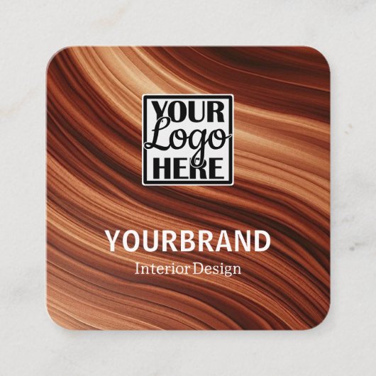 Logo Template Moderne Zweigstelle Mahaghoni Wood B Quadratische Visitenkarte (Vorderseite)