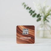 Logo Template Moderne Zweigstelle Mahaghoni Wood B Quadratische Visitenkarte (Stehend Vorderseite)