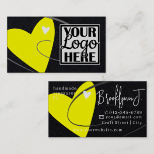 Logo Template Neon Yellow Liebe Herz für Crafters Visitenkarte