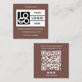 Logo Terracotta QR Code Website Social Media Quadratische Visitenkarte