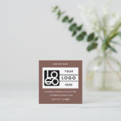 Logo Terracotta QR Code Website Social Media Quadratische Visitenkarte (Stehend Vorderseite)