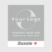 Logo + Text auf Vinyl, Business Grau Water Flasche Aufkleber (Blatt)