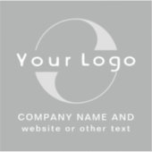 Logo + Text auf Vinyl, Business Grau Water Flasche Aufkleber (Vorderseite)