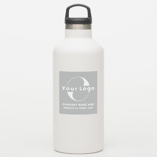 Logo + Text auf Vinyl, Business Grau Water Flasche Aufkleber
