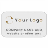 Logo + Text auf Vinyl Rectangle Business Bumper St Aufkleber (Vorderseite)