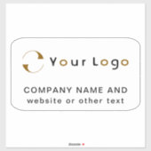 Logo + Text auf Vinyl Rectangle Business Bumper St Aufkleber (Blatt)