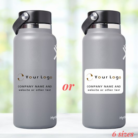 Logo-Text auf Vinyl Rectangle Business Water Flasc Aufkleber