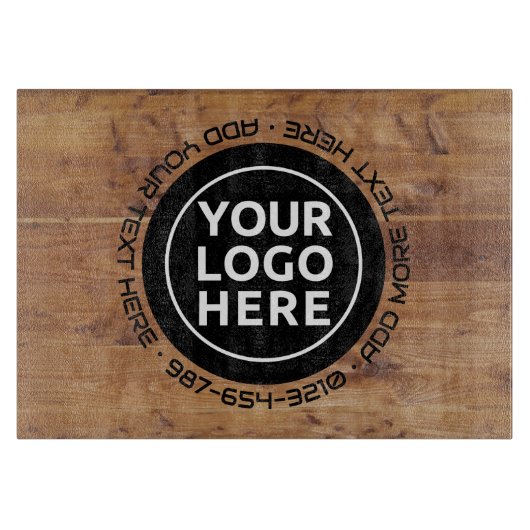 LOGO & TEXT | Custom Business Glass Cutting Board Schneidebrett (Vorderseite)