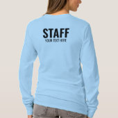 Logo-Text hier Mitarbeiter werden hellblau T-Shirt (Rückseite)