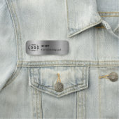 Logo-Text Klassisches Silber Namensschild (Beispiel)