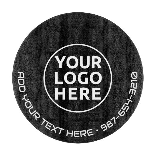 LOGO & TEXT | Maßgeschneidertes Business Glass Cut Schneidebrett (Vorderseite)