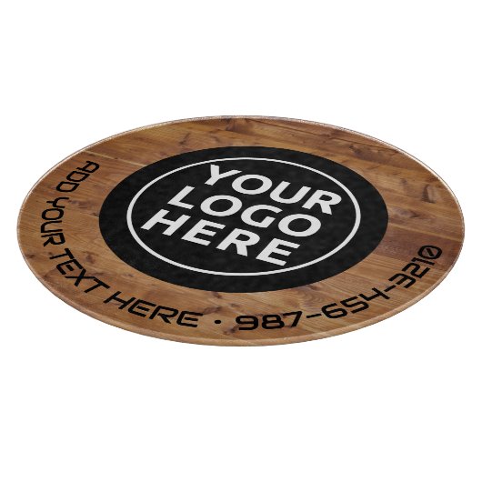 LOGO & TEXT | Maßgeschneidertes Business Glass Cut Schneidebrett (Ecke)