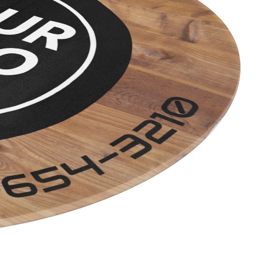LOGO & TEXT | Maßgeschneidertes Business Glass Cut Schneidebrett (Ecke)