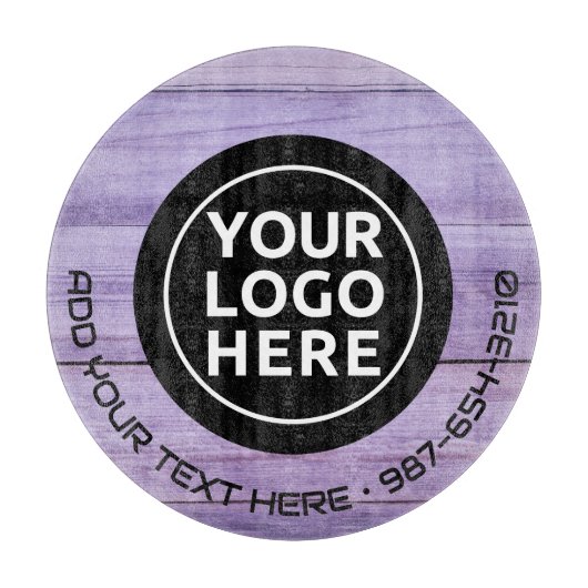 LOGO & TEXT | Maßgeschneidertes Business Glass Cut Schneidebrett (Vorderseite)