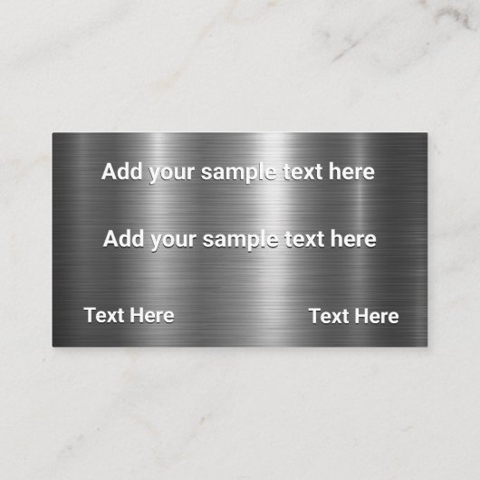 Logo | Text | Metal Shine Background Visitenkarte (Rückseite)