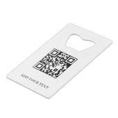 Logo Text QR Code Business Credit Card Design Geldbeutel Flaschenöffner (Rückseite Schrägansicht)