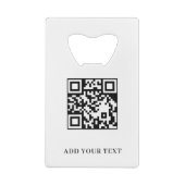 Logo Text QR Code Business Credit Card Design Geldbeutel Flaschenöffner (Rückseite)