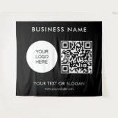 Logo Text QR Code Hintergrund Party Veranstaltung Wandteppich (Vorderseite (Horizontal))