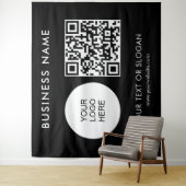 Logo Text QR Code Hintergrund Party Veranstaltung Wandteppich (Beispiel)