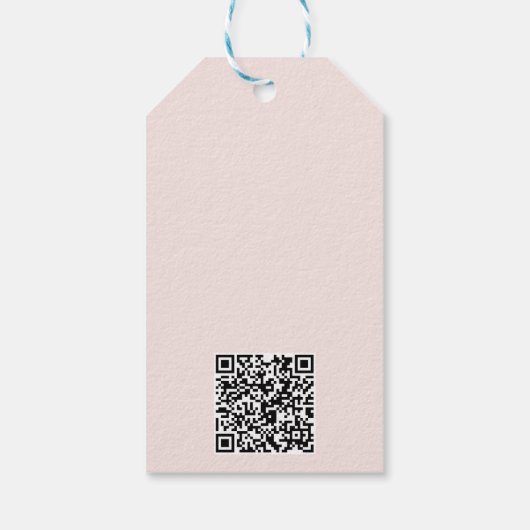 Logo Text QR Code Rosa Geschäftspreis oder Geschenkanhänger (Rückseite)