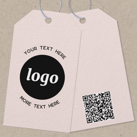 Logo Text QR Code Rosa Geschäftspreis oder Geschenkanhänger