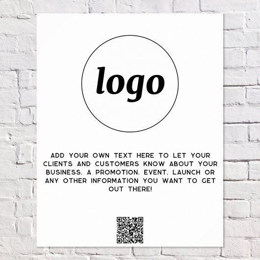 Logo Text QR Code Werbeunternehmen Poster