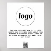 Logo Text QR Code Werbeunternehmen Poster (Vorne)