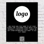 Logo Text QR Code Werbung Business Black Poster