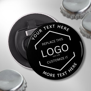 Logo Text Schwarzer Hintergrund Werbung Flaschenöffner