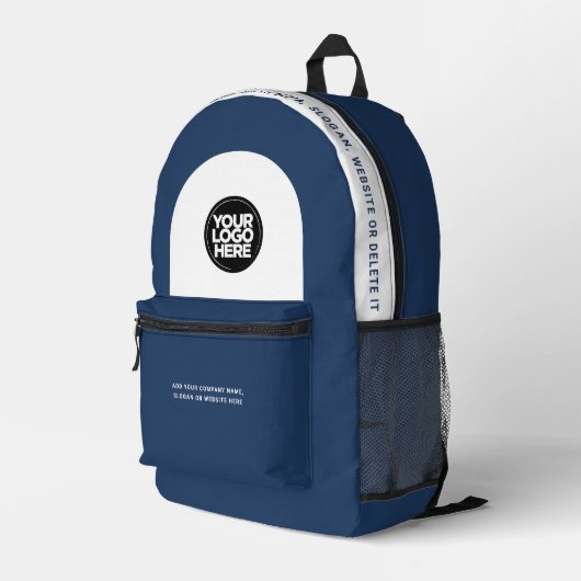 Logo, Text, Slogan, Website Bedruckter Rucksack (Rückseitige Ecke Rechts)