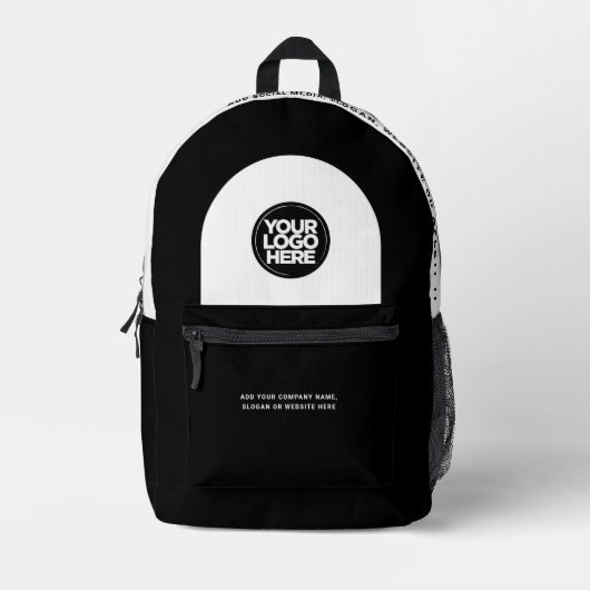 Logo, Text, Slogan, Website Bedruckter Rucksack (Vorderseite)