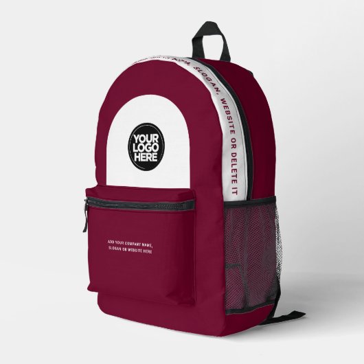 Logo, Text, Slogan, Website Bedruckter Rucksack (Rückseitige Ecke Rechts)