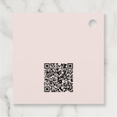 Logo-Text und QR-Code Geschäftspreismarken Rosa Geschenkanhänger (Rückseite)