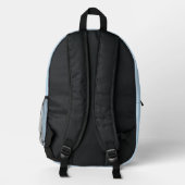 Logo & Text Upload Grau/Blau Bedruckter Rucksack (Rückseite)