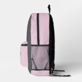 Logo & Text Upload Grau/Rosa Bedruckter Rucksack (Rechts)
