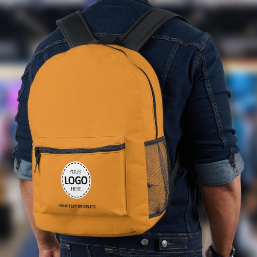 Logo & Text Upload Orange -> Logo & Text Hochladen Bedruckter Rucksack