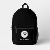 Logo & Text Upload Schwarz Bedruckter Rucksack (Vorderseite)
