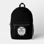 Logo-Text Werbeaktion BLACK-Backpack Bedruckter Rucksack (Vorderseite)