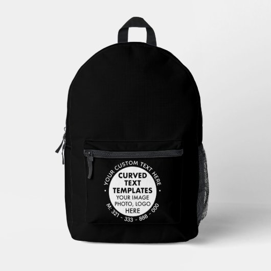 Logo-Text Werbeaktion BLACK-Backpack Bedruckter Rucksack (Vorderseite)