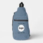 Logo-Text Werbeaktion Blauer Branding Crossbody Bag (Vorderseite)